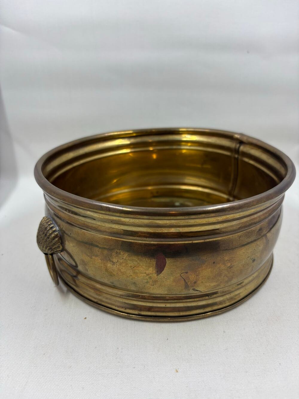 Vtg Brass Sea Shell Vase